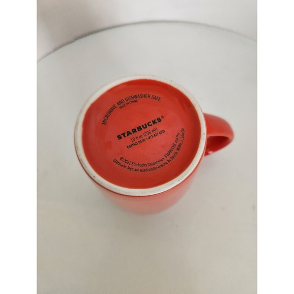 Starbucks 2021 Orange Peach Ombre 10oz Coffee Mug Green Mermaid Logo - Picture 5 of 5